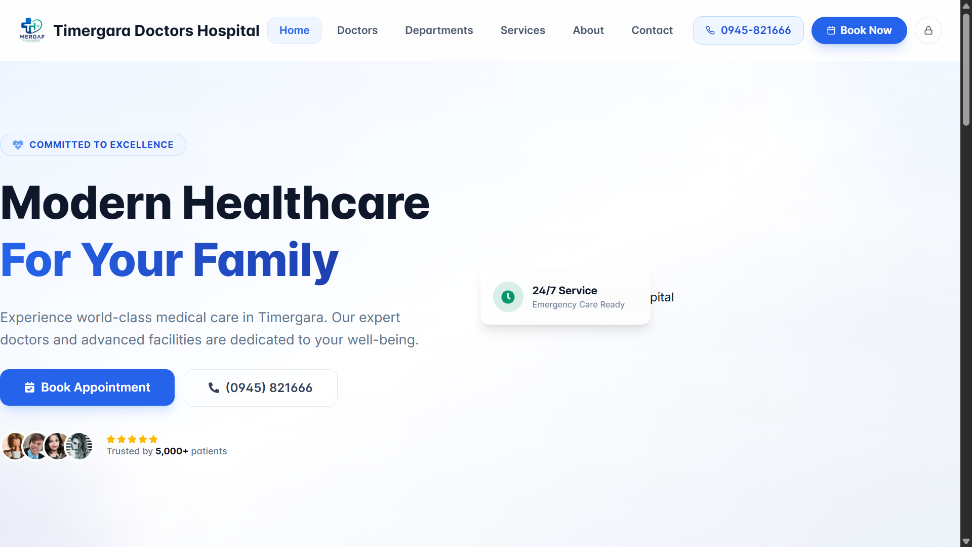 Timergara Doctors Hospital Management System | Public Website